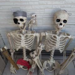 廃盤品 コストコ ハロウィン 骸骨 ガイコツ 2体セット  150cm前後のサムネイル
