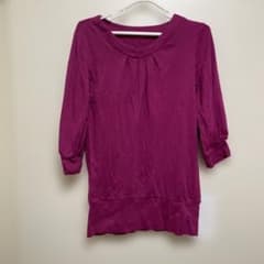 パープル M 五分袖 Tシャツのサムネイル