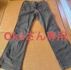 ダークグレー ストレートパンツ ゴムウエストのサムネイル