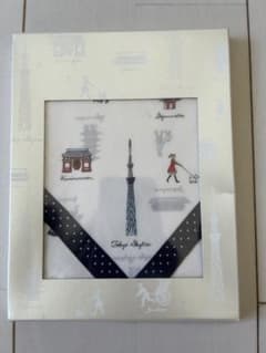 新品未使用　東京スカイツリー ハンカチ 日本製 綿100% 約41cm×41cmのサムネイル