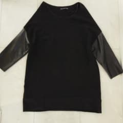 Zara レザー切り替えミニワンピのサムネイル