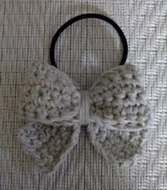 ハンドメイド かぎ針編み リボンヘアゴムのサムネイル