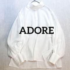 ADORE アドーア 24SS スパンボイルブラウス シアー ハイネック 白