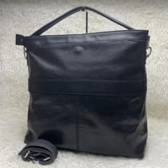 美品】アニアリ 2way トートバッグ オールレザー A4収納可 ブラック 黒