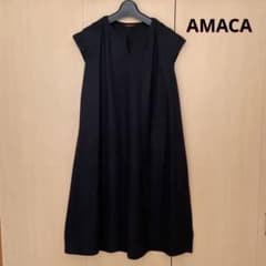AMACA アマカウールワンピース 黒 38のサムネイル