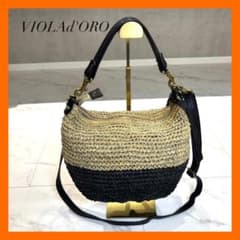 VIOLAD'ORO ヴィオラドーロ　カゴバック　2way タッセル VIOLAd'ORO（ヴィオラドーロ） かごバッグ ミニバスケット 2WAY