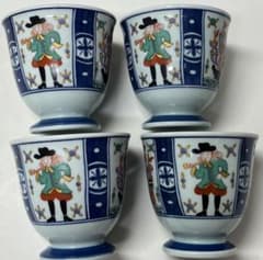 有田焼★聖山窯 帆船図 飯碗 湯呑み 各4組セット 磁器 4客セット】有田焼◇聖山窯◇南蛮人◇黒船◇オランダ船◇湯呑み茶碗