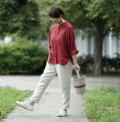 美品☆fog linen work×キナル×あっこたん シュッと！パンツ☆リネン
