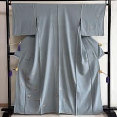 モ*ー様 ■E6782■正絹■水浅葱色　刺繍柄　単衣　大きいサイズの付け下げ■1 モ*ー様 □E6782□正絹□水浅葱色 刺繍柄 単衣 大きいサイズの付け下げ