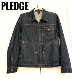 Pledge デニムジャケット Gジャン 濃紺 ジップアップ メンズのサムネイル