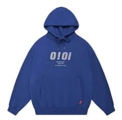 oioi  フーディー パーカー 裏起毛 ブルー Lのサムネイル