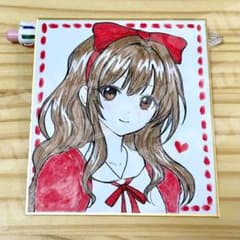 し*ね様 オリジナルイラスト　色紙　手書きイラスト　かわいい　萌え絵　萌え系　バのサムネイル