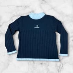 CHANEL リブ編み長袖セーター ネイビー - メルカリ