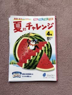 2024 夏にチャレンジ　4年　夏休み　問題集　ワーク　国語　算数　理科　社会のサムネイル