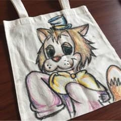 布描きクレヨンで描いた、ギデオンのミニトートのサムネイル