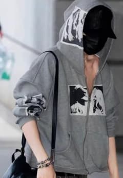 【bastard】PUNK PRINT APPLIQUE HOODIE ニキ m19968777246_1.jpg?1746106679