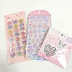 マイメロディ シール 3点セット おはじき風 クリスタルシール　コットンパフィーのサムネイル