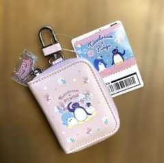 ピングー×タキシードサム　チャーム付きキーケース　ピンク