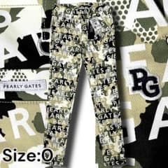 0 パーリーゲイツ コットン混 PGロゴ柄 カモフラ柄 ロングパンツ