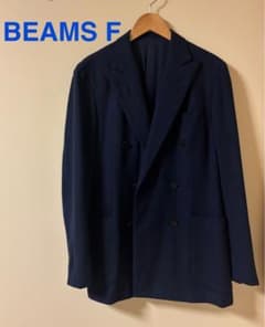 BEAMS F ダブルブレスト ジャケット 95 ネイビー 日本製 総裏 秋冬 BEAMS F ダブルブレスト ジャケット 95 ネイビー 日本製 総裏 秋冬