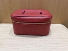 希少・ギャラ付】CHANEL キャビアスキン バニティ 赤 - メルカリ
