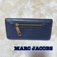 MARC JACOBS Long Wallet for Women and Men, Navy Leather