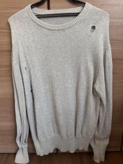 uniform experiment グレー ニットセーター ダメージのサムネイル