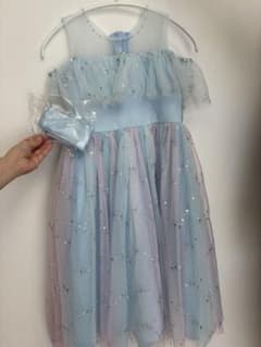 キッズドレス 130cm ブルー キラキラ フォーマル 発表会 結婚式のサムネイル