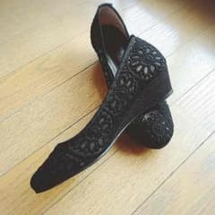 【23.5㎝】レース ウェッジパンプス お仕事用にも♥のサムネイル