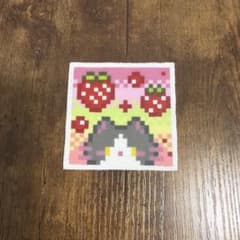 アイロンビーズ 猫 いちごのサムネイル