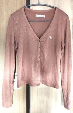 Abercrombie&Fitch　ブラウン Vネック 長袖ニットのサムネイル