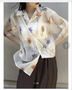 MURUA ボタニカルフラワー柄シアーシャツのサムネイル