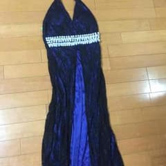 ブルー×黒レースロングドレス♡のサムネイル