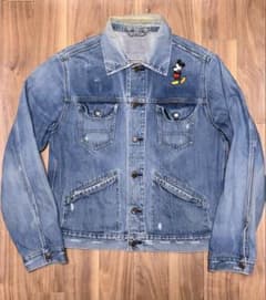 ラングラー 124mjタイプ デニムジャケット XL ミッキーワッペン付き