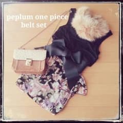 新作♥ベルトset＊ペプラムワンピ（*'∀'人）♥*+のサムネイル
