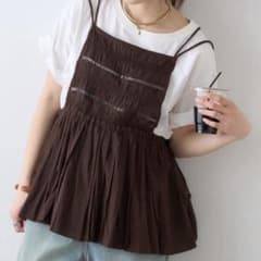 【新品】CIAOPANIC TYPY シャーリングキャミソール ブラウンのサムネイル
