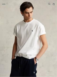 ラルフローレン クラシック フィット ジャージー Tシャツ メンズ ホワイト Sのサムネイル