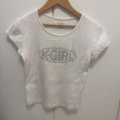 X-girl ラインストーン ロゴ Tシャツ ホワイト Mのサムネイル