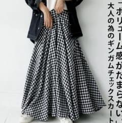 美品！antiqua アンティカ ギンガムチェックスカートのサムネイル