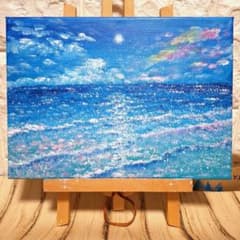 彩雲の空、煌めく海 F4サイズ 原画 アクリル画 手描き 海景色 - メルカリ