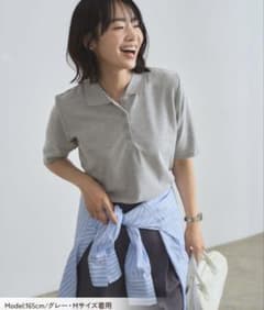 ポロシャツ　半袖5分袖 LLグレー LADY HEARTのサムネイル