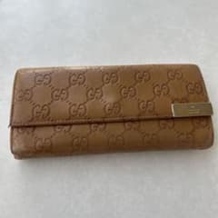 GUCCI ベージュレザー長財布 025011 21400725のサムネイル