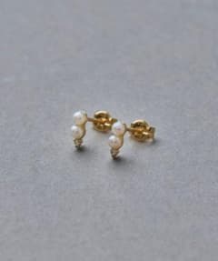 ete K10YG ダイヤモンド/パール ピアス（購入証明書付）のサムネイル