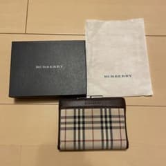 BURBERRY 二つ折り財布 がま口 チェック柄 箱・保存袋付きのサムネイル