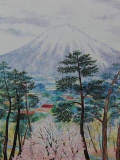 高野恭子、【津軽の春】、希少な額装用画集より、状態良好、新品額装付