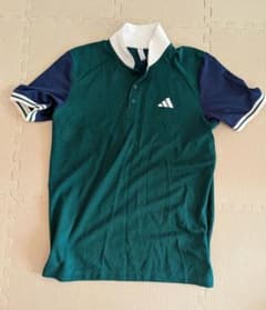 adidas ポロシャツ M ダークグリーン/ネイビー