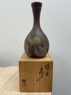 珠洲焼 珠洲 叩き文 燻焼壷 大壷 花瓶 花器 花入 共箱