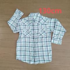 チェック柄シャツ　130cmのサムネイル