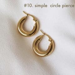simple circle pierced #502【gold】のサムネイル