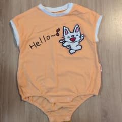 ベビー ロンパース オレンジ アップリケ ノンタンのサムネイル
